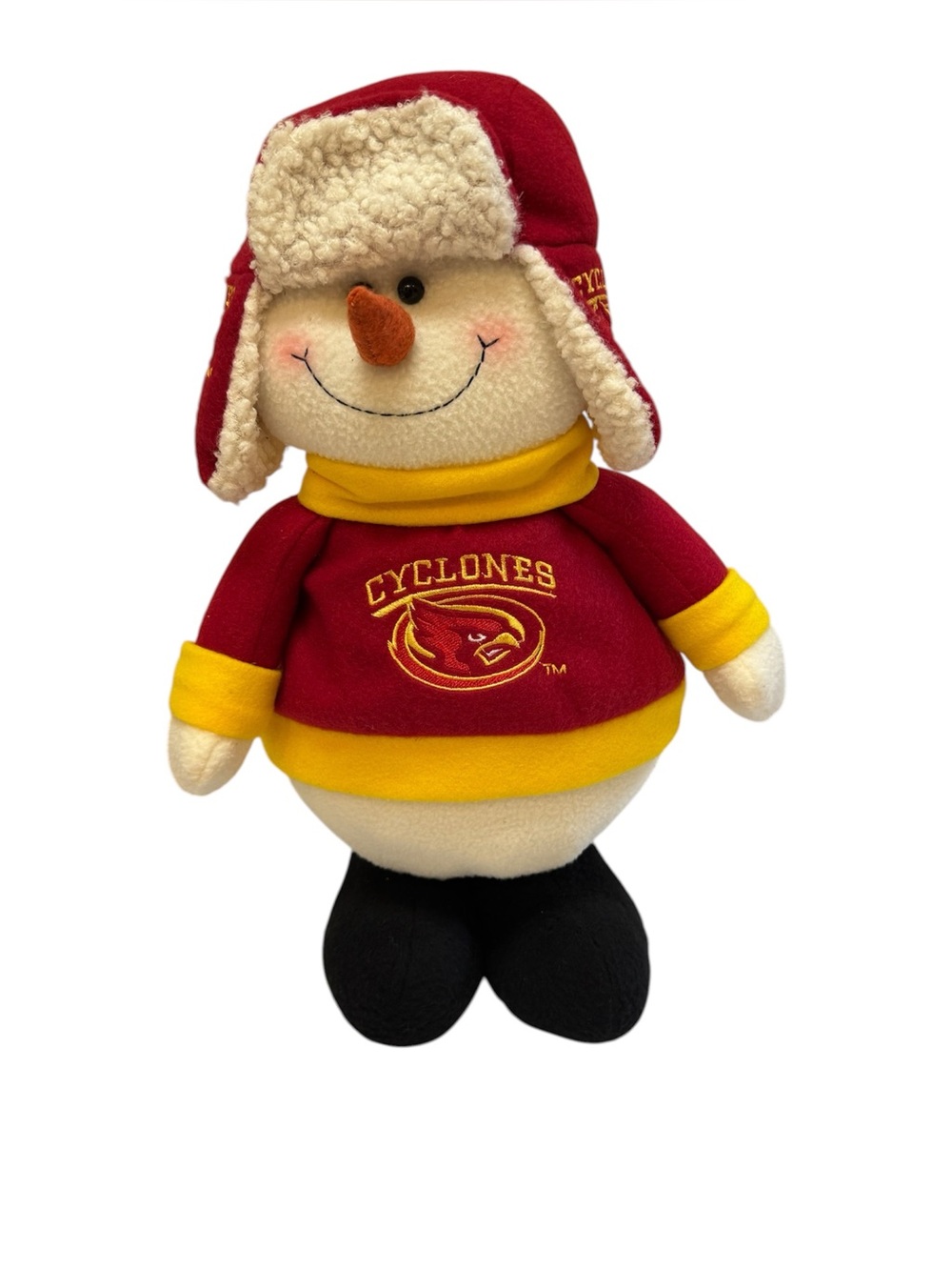 Iowa State Cyclones Plush Chilly Standing Snowman Holiday Decor 16” Tall New